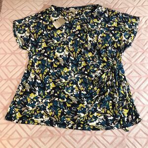 NWT Anthology - JD Williams size 28 Womens faux knot Top Floral AOP P1200